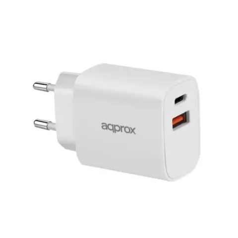 APPROX Mains Charger 20W + USB Type C Cable White