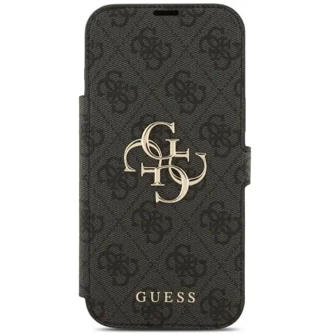 GUESS PU 4G Metal Logo oldalra nyitható tok iPhone 17 Pro / iPhone 18 Pro fekete