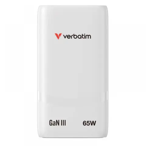 VERBATIM Fold n Go GaN Charger 65W white