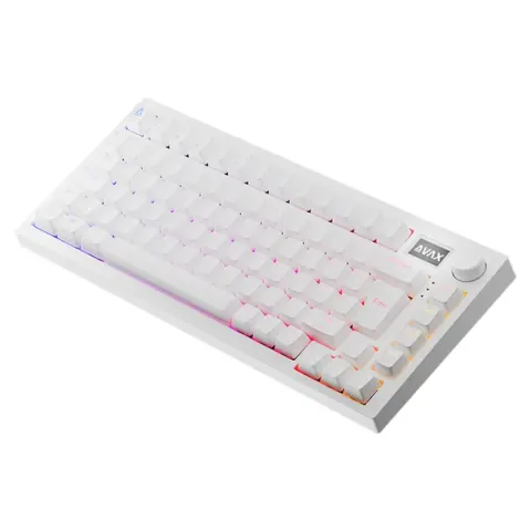 AVAX GM02 PRO 75% Gasket RGB tri-mode mechanikus billentyűzet Gateron Red Magyar fehér