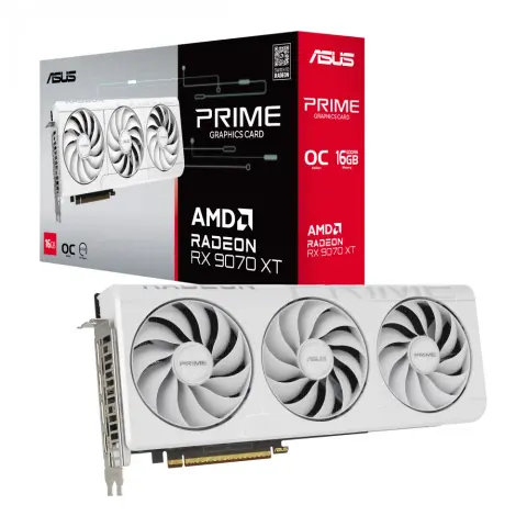 ASUS PRIME-RX9070XT-O16G-WHITE Radeon RX 9070 XT 16GB GDDR6 Prime White OC PCIE