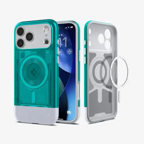SPIGEN Classic C1 MagFit hátlaptok iPhone 17 Pro Max / iPhone 18 Pro Max zöldeskék