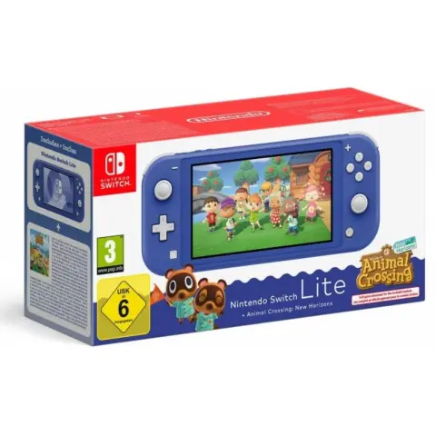 NINTENDO Switch lite blue + Animal Crossing New Horizons bundle