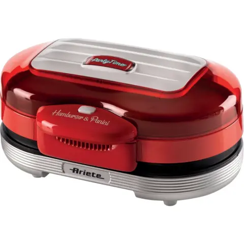 ARIETE 0205R Hamburger-Grill Party Tim Elektromos grill 1200W Piros