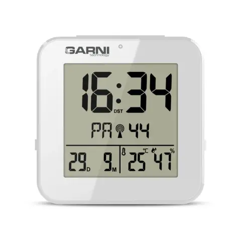 GARNI TECHNOLOGY 138W digital alarm clock with thermometer and hygrometer white