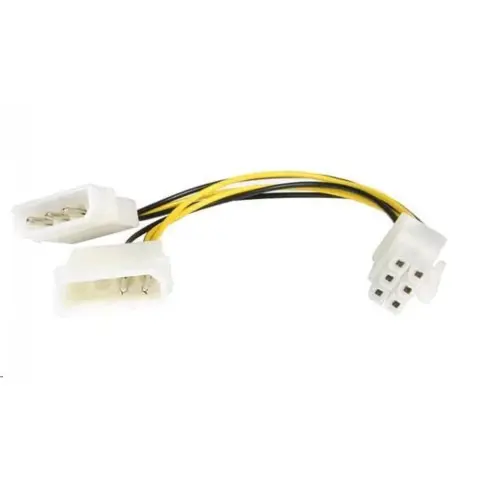 PREMIUMCORD PCI Express 6 pin Molex Power Cable Black-Yellow 20cm kn-9