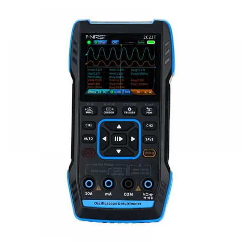 FNIRSI 2C23T Handheld Dual Channel 3-in-1 10MHz 50MS/s Oscilloscope Multimeter DDS Function Generator