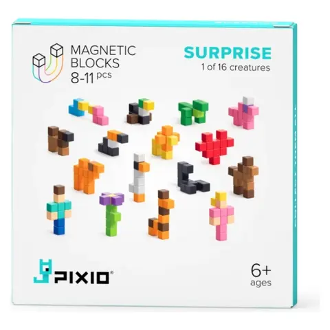 PIXIO Mágneses kocka meglepetés építőkészlet 8-11 darabos
