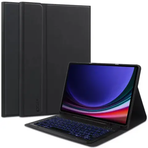 TECH-PROTECT Sc Pen oldalra nyíló kitámasztható mappa tok ceruza tartóval billentyűzettel Samsung Galaxy Tab S10 Lite / S10 FE / S9 FE / S9 fekete