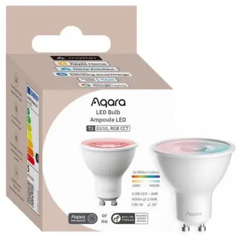 AQARA LB-L03D T2 4.9W GU10 450lm 2000K–9000K RGB CCT LED izzó