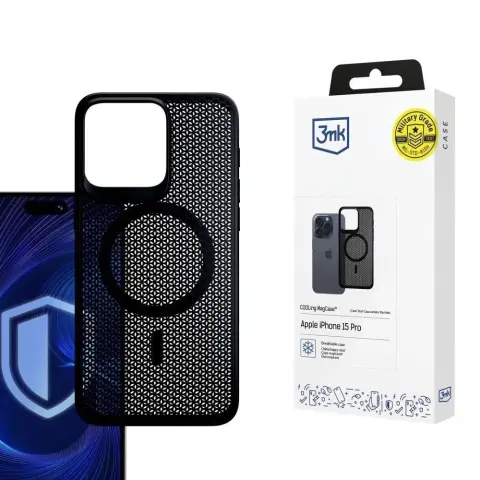 3MK COOLing MagCase légáteresztő tok iPhone 15 Pro fekete