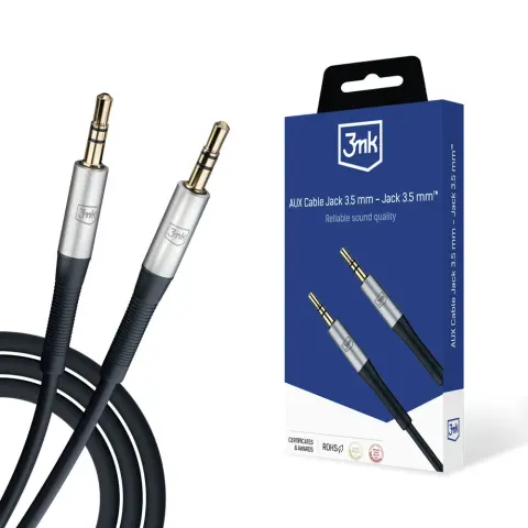 3MK Jack Összekötő Fekete 1m 5903108528771