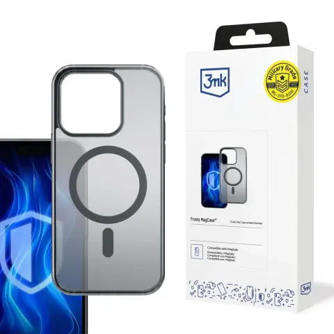 3MK Frosty MagCase tok Apple iPhone 16 Pro Max füstös-fekete