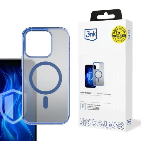3MK Frosty MagCase tok Apple iPhone 13 Pro füstös-kék