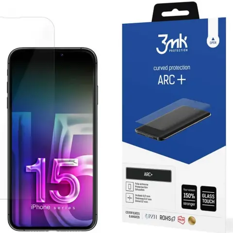 3MK ARC+ Curved Screen Protector iPhone 15