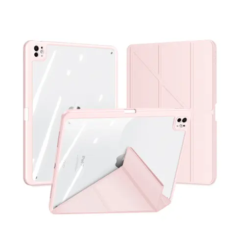 DUX DUCIS MAGI ORIGAMI tok álló bőr hatású (aktív FLIP oldalra nyíló TRIFOLD asztali tartó ceruza tartó) Apple iPad Pro 11 (2024) szürke
