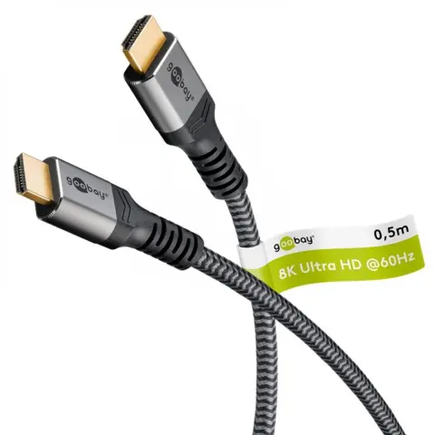GOOBAY HDMI 2.1 Összekötő Fekete-Ezüst 50cm 64999