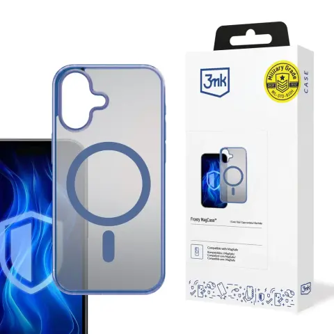 3MK Frosty MagCase tok Apple iPhone 16 füstös-kék