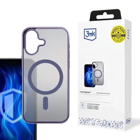 3MK Frosty MagCase tok Apple iPhone 16 füstös-lila