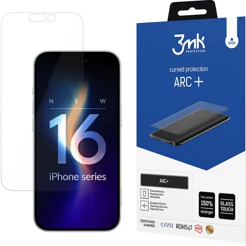 3MK ARC+ Curved Screen Protector iPhone 16