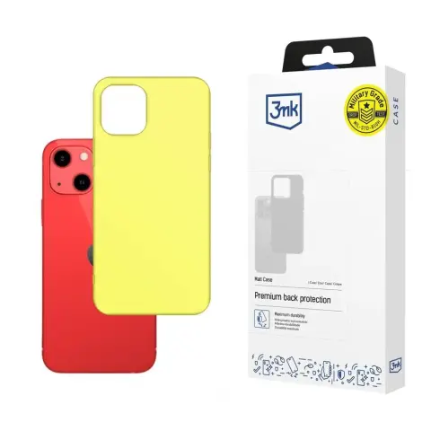 3MK Matt Case back case for iPhone 13 yellow