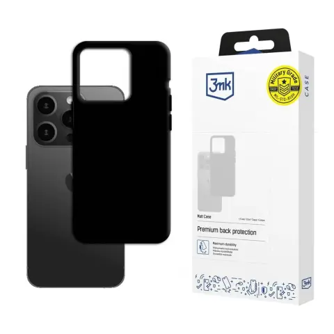 3MK Matt Case back cover iPhone 15 Pro black