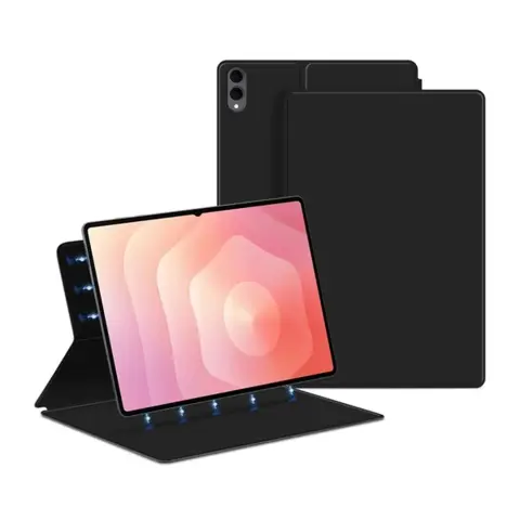 GIGAPACK samsung tab s11 ultra 5g tok álló bőr hatású aktív flip asztali tartó fekete