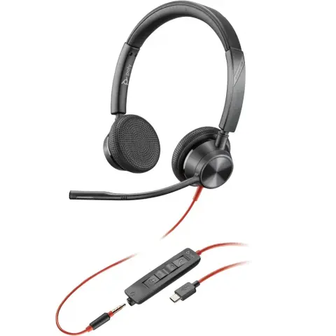 HP Poly Blackwire 3325 sztereó USB-C + 3.5 mm + USB-C–USB-A-adapter 8X221AA