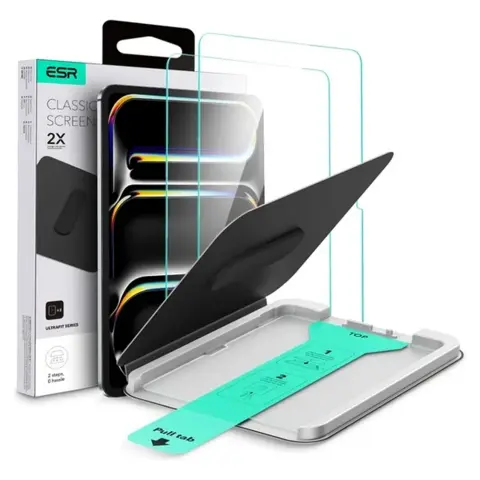 ESR Ultrafit képernyővédő üveg 2db (2.5D 9H + segédkeret) Apple iPad Pro 11 (2025)