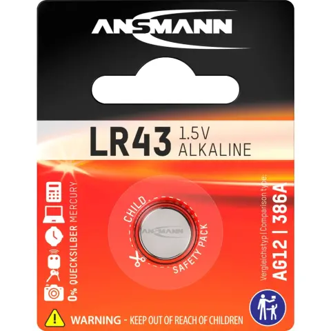 ANSMANN LR43 1.5V alkáli elem 1db