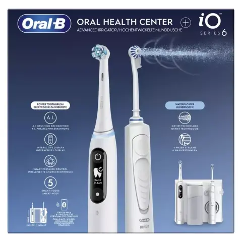 ORAL-B iO 6 Elektromos fogkefe + OxyJet Szájzuhany fehér