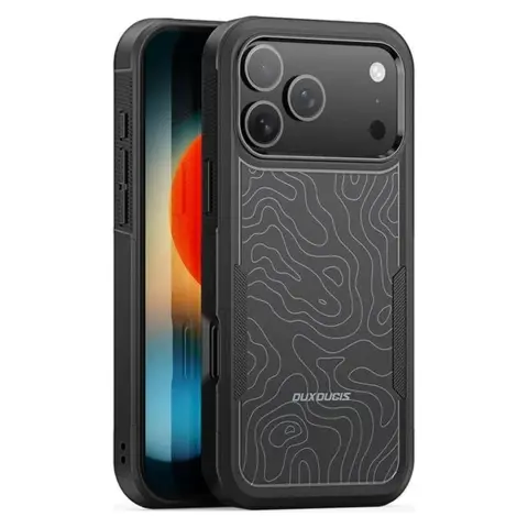 DUX DUCIS SHLD defender tok iPhone 17 Pro / iPhone 18 Pro terep mintás fekete-fehér