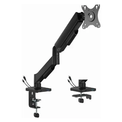 GEMBIRD MA-DA1U-01 Adjustable desk monitor mount arm with USB ports 17"-32” black