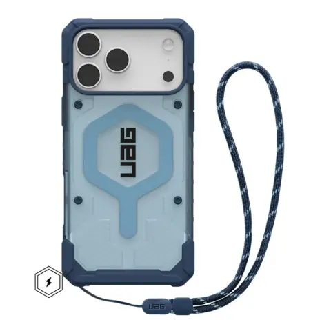UAG Pathfinder Clear MagSafe tok csuklópánttal iPhone 17 Pro Max / iPhone 18 Pro Max kék