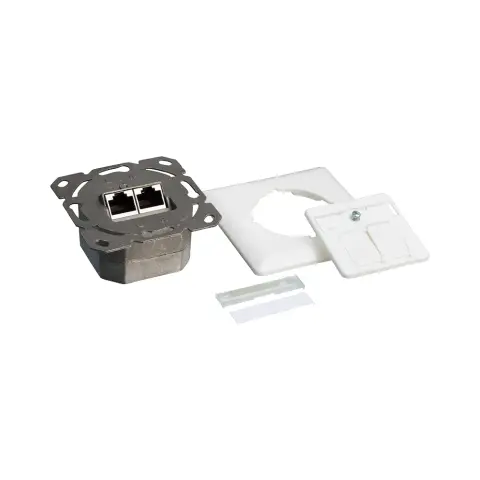 LOGILINK Cat.6A wall outlet 2 x RJ45 shielded signal white