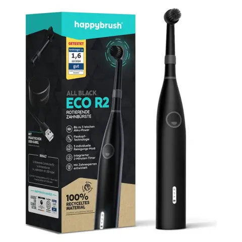 HAPPYBRUSH ECO R2 elektromos fogkefe fekete