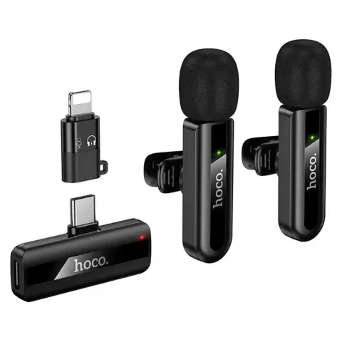 HOCO L20A vezeték nélküli mikrofon Lightning USB-C fekete