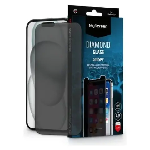 MYSCREEN Diamond Glass AntiSpy képernyővédő iPhone 15