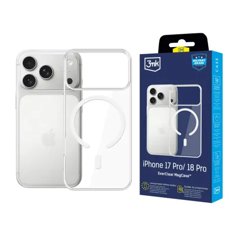 3MK EverClear MagCase tok iPhone 17 Pro / iPhone 18 Pro átlátszó