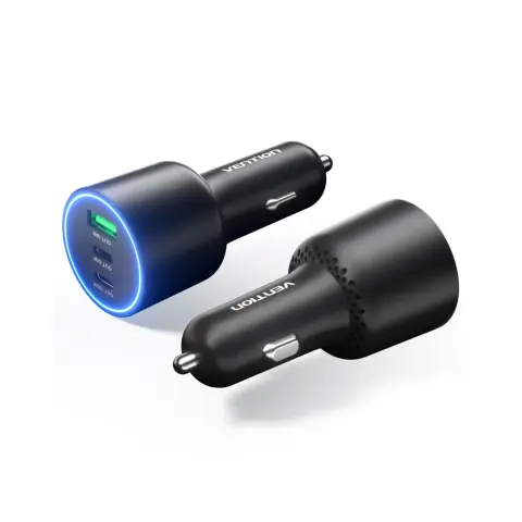 VENTION Autós töltő 1xUSB 2xUSB-C 100W+30W+18W fekete