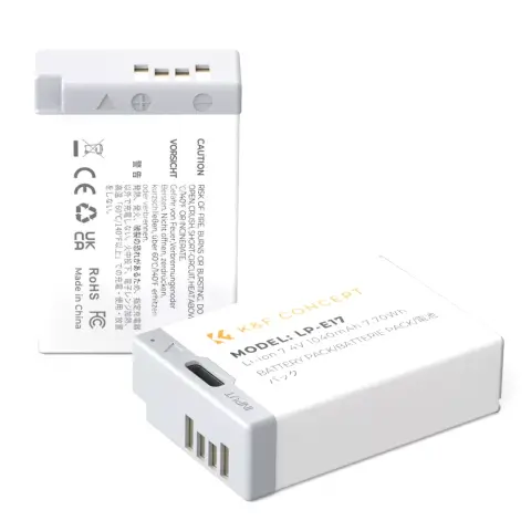 K-F CONCEPT LP-E17 akkumulátor 1040mAh USB-C csatlakozóval 2db