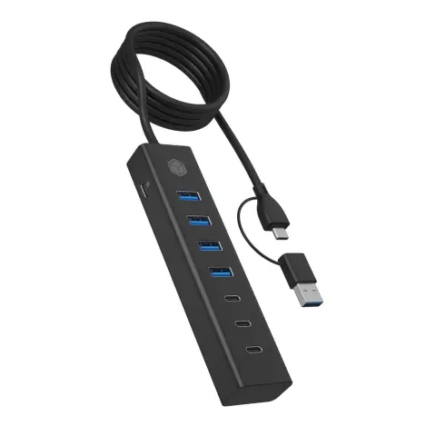 ICY BOX IB-HUB1737-C3 7-Port HUB via USB 3.2 Gen 1 Type-C