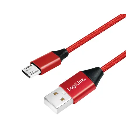 LOGILINK USB Micro USB Átalakító Piros 30cm CU0151