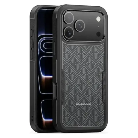 DUX DUCIS SHLD defender tok iPhone 17 Pro Max / iPhone 18 Pro Max háromszög mintás fekete-fehér