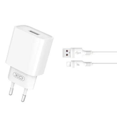 XO CE02D wall charger 18W + Lightning cable white