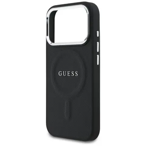 GUESS PU Saffiano MagSafe tok iPhone 17 Pro / iPhone 18 Pro fekete