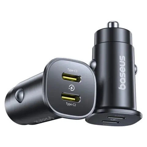 BASEUS Gotrip autós töltő 2xUSB-C 30W fekete