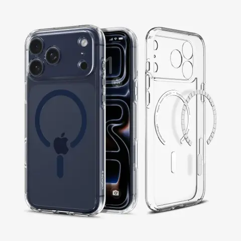 SPIGEN Ultra Hybrid Magfit tok iPhone 17 Pro / iPhone 18 Pro átlátszó-sötétkék