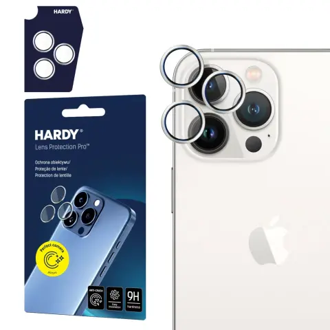 3MK Hardy Lens Protection Pro Kamera lencsevédő iPhone 14 Pro/14 Pro Max ezüst