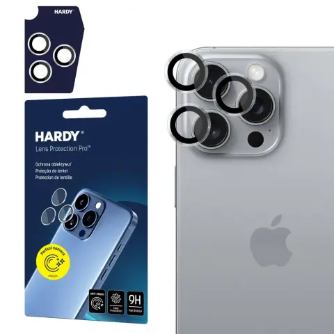 3MK Hardy Lens Protection Pro Kamera lencsevédő iPhone 16 Pro/16 Pro Max átlátszó